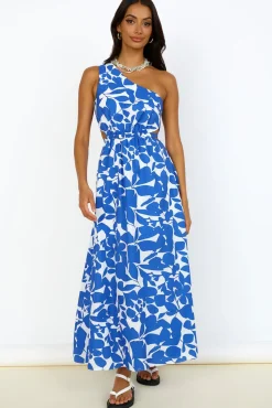Flowers Bloom Maxi Dress Blue