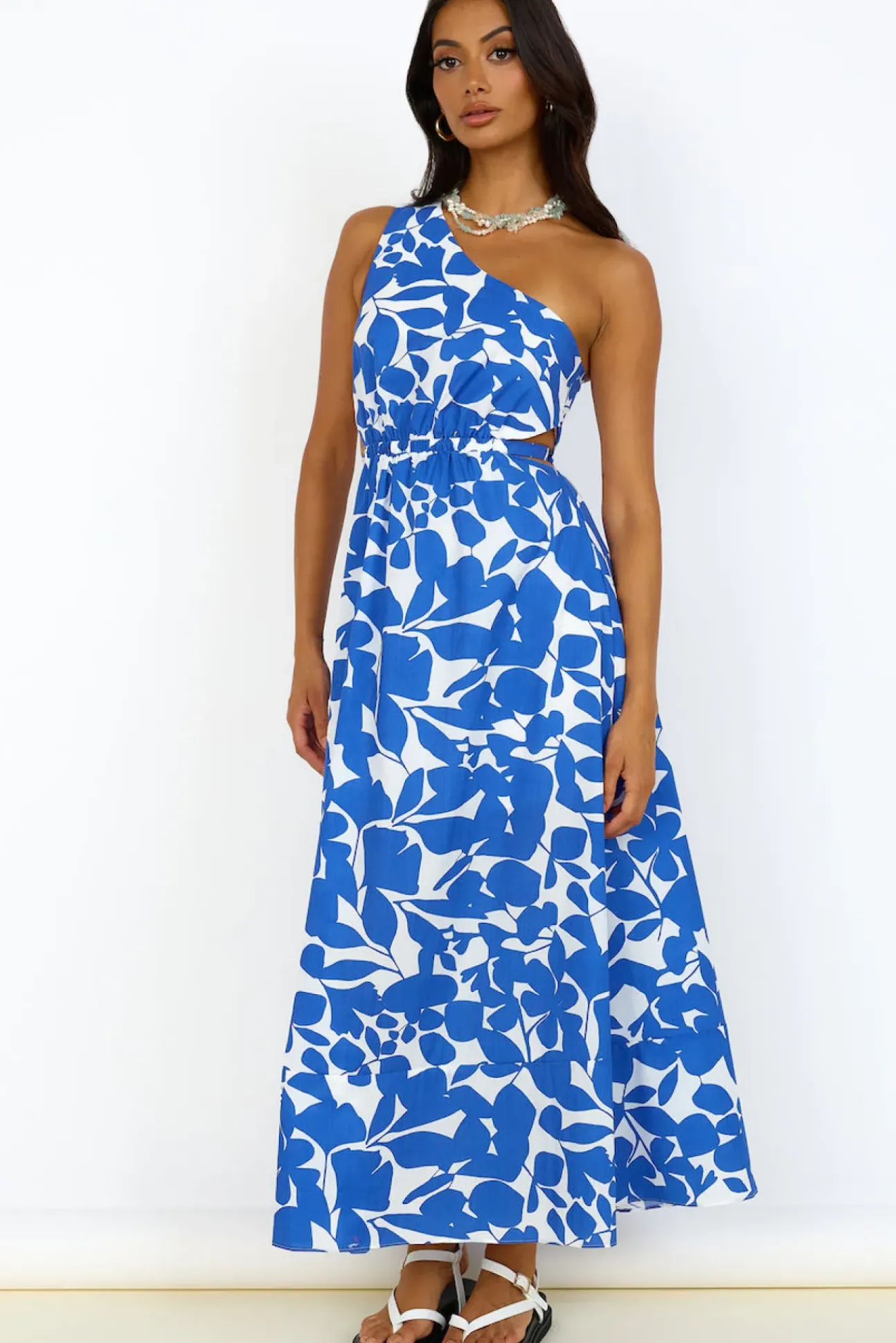 Flowers Bloom Maxi Dress Blue