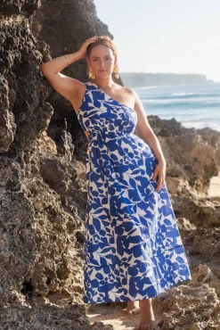 Flowers Bloom Maxi Dress Blue