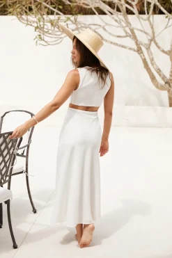 Fluttering Hearts Maxi Dress White