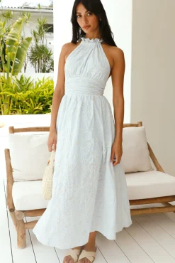 Fly Away Halter Maxi Dress Blue