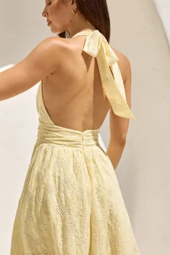 Fly Away Halter Maxi Dress Yellow