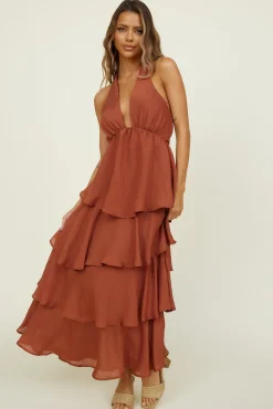 Focus On Me Maxi Dress Brown