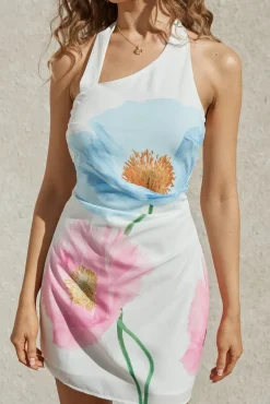 For A Moment Halter Mini Dress White