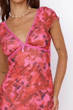 Forever Unfolding Mini Dress Pink