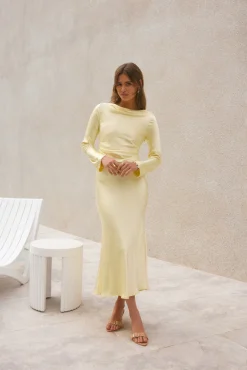 Forget Me Not Satin Maxi Dress Butter