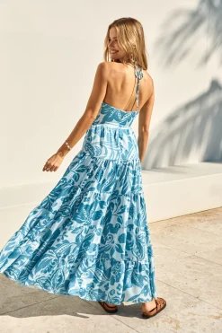 FORTUNATE ONE Aquamarine Maxi Dress Blue