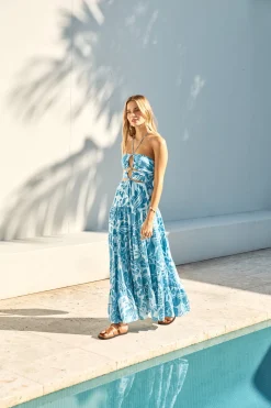 FORTUNATE ONE Aquamarine Maxi Dress Blue