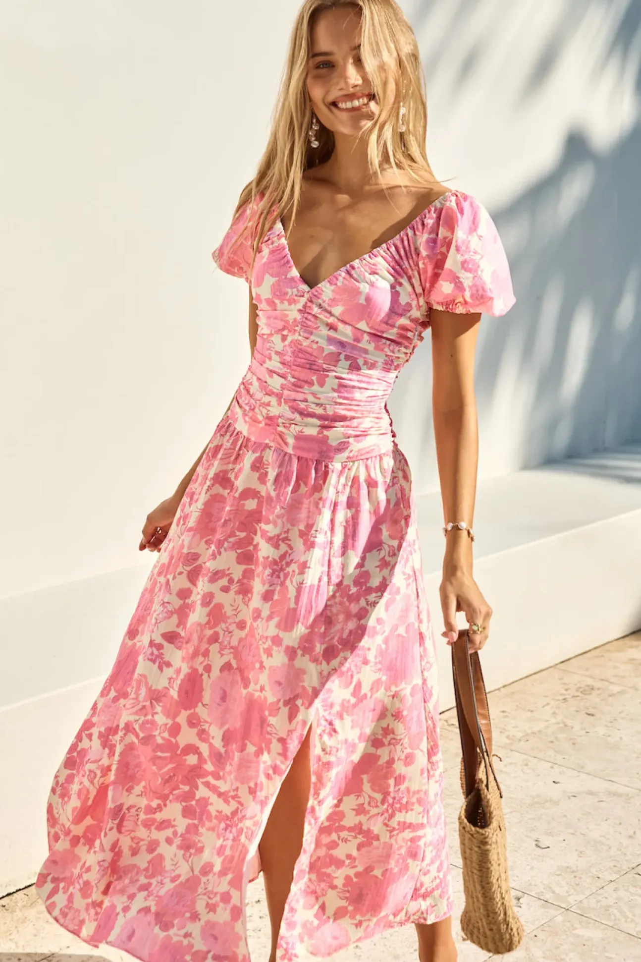 FORTUNATE ONE Garden Party Maxi Dress Pink