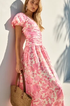 FORTUNATE ONE Garden Party Maxi Dress Pink