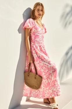 FORTUNATE ONE Garden Party Maxi Dress Pink