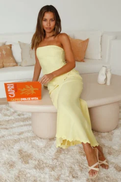 Found You Maxi Skirt Yellow