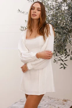 Francesca Linen Mini Dress White