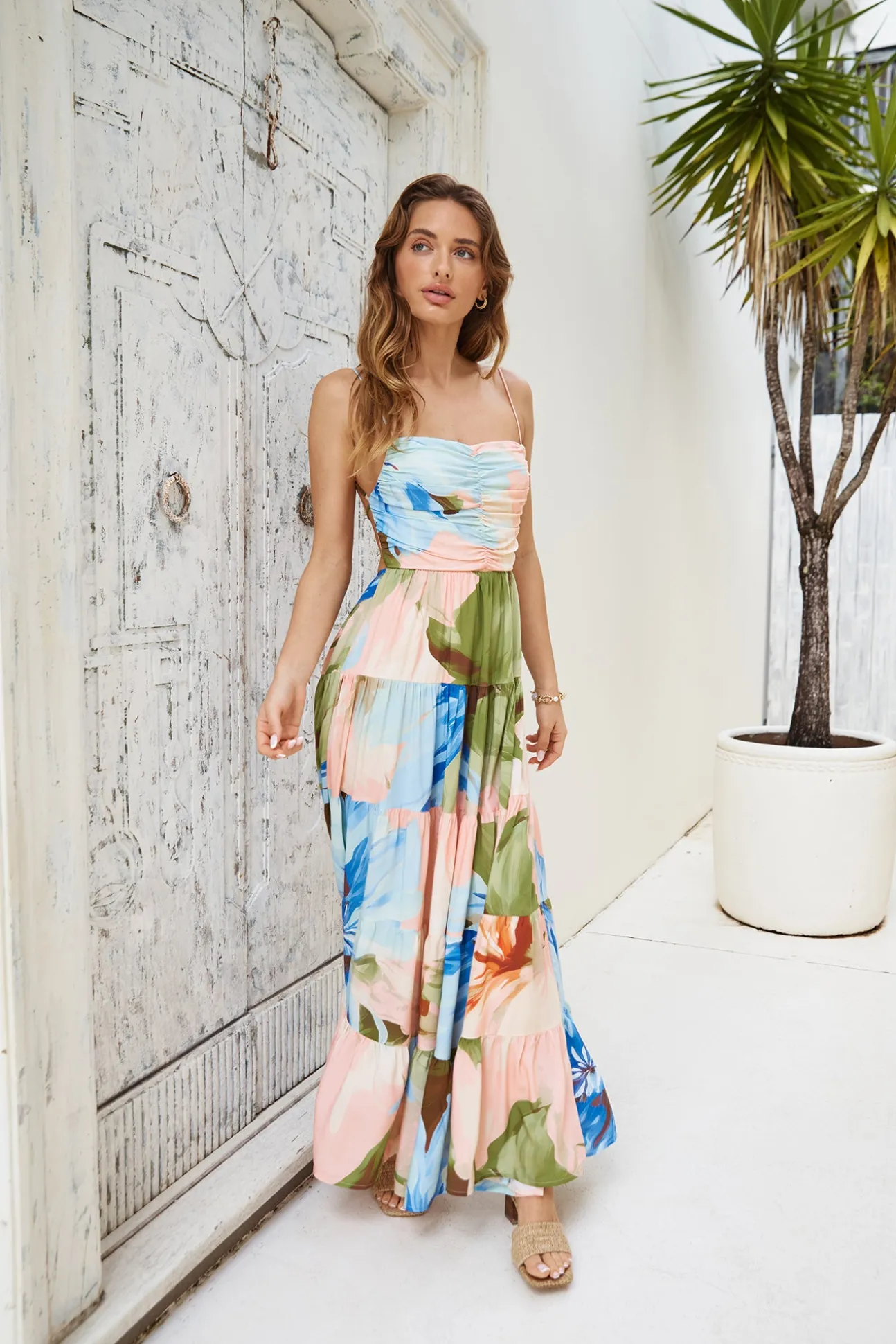 Frangipani Tree Maxi Dress Multi