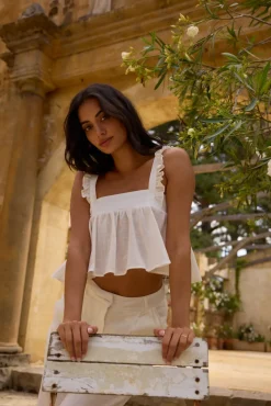 Freedom Found Crop Top White