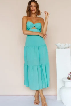 Free Falling Maxi Dress Green