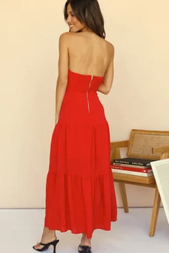 Free Falling Maxi Dress Red