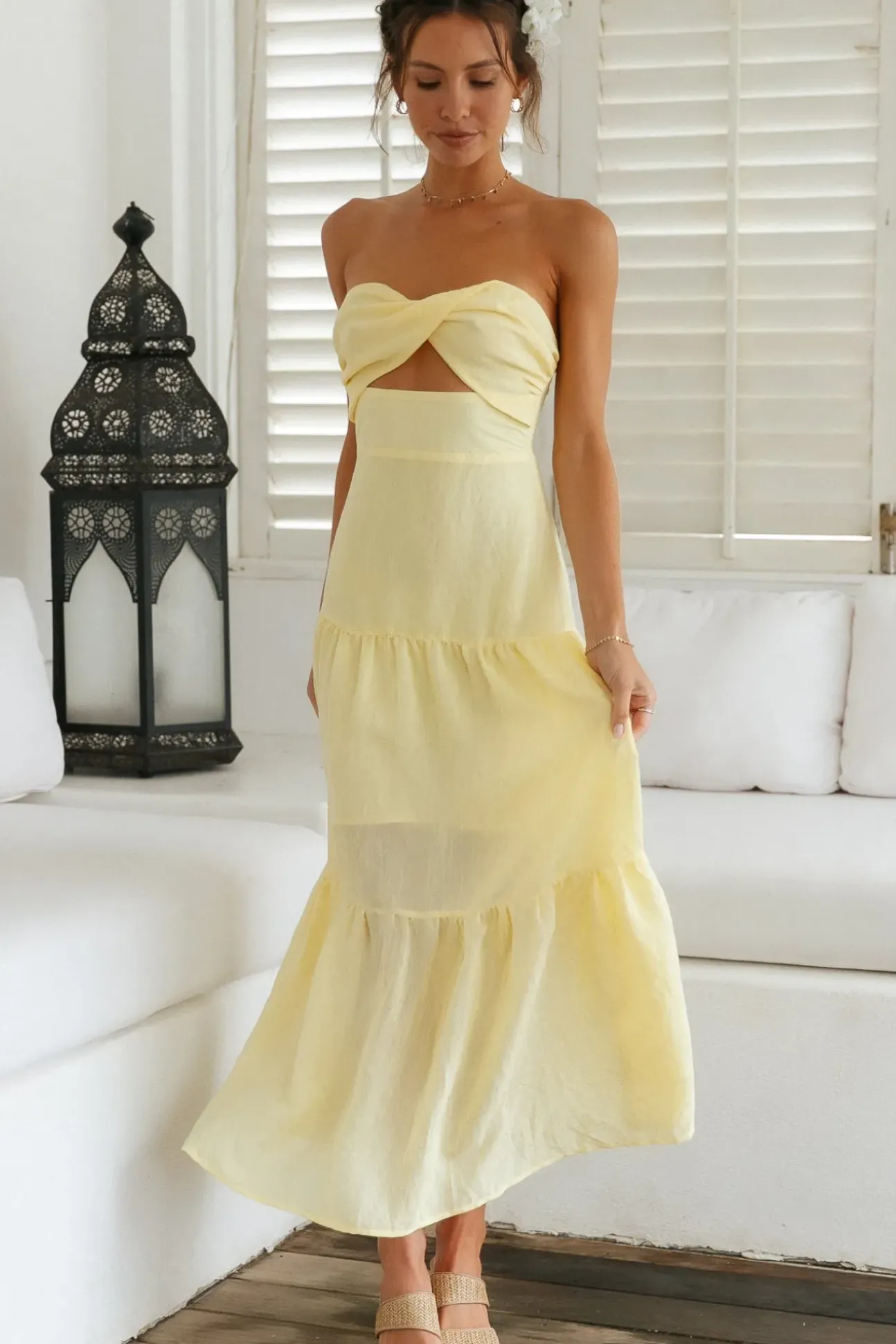Free Falling Maxi Dress Yellow