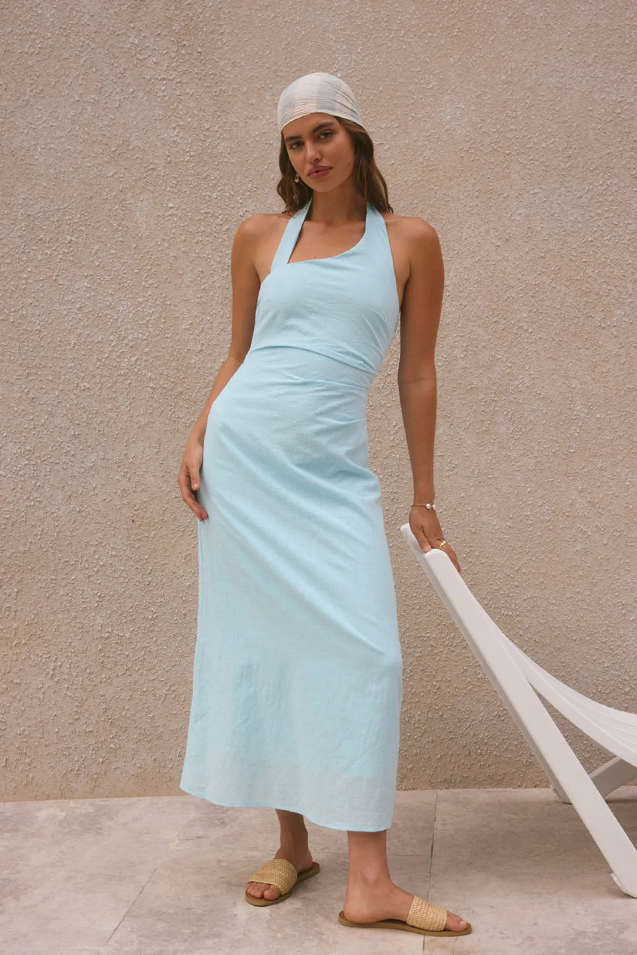 Free Spirited Halter Maxi Dress Blue