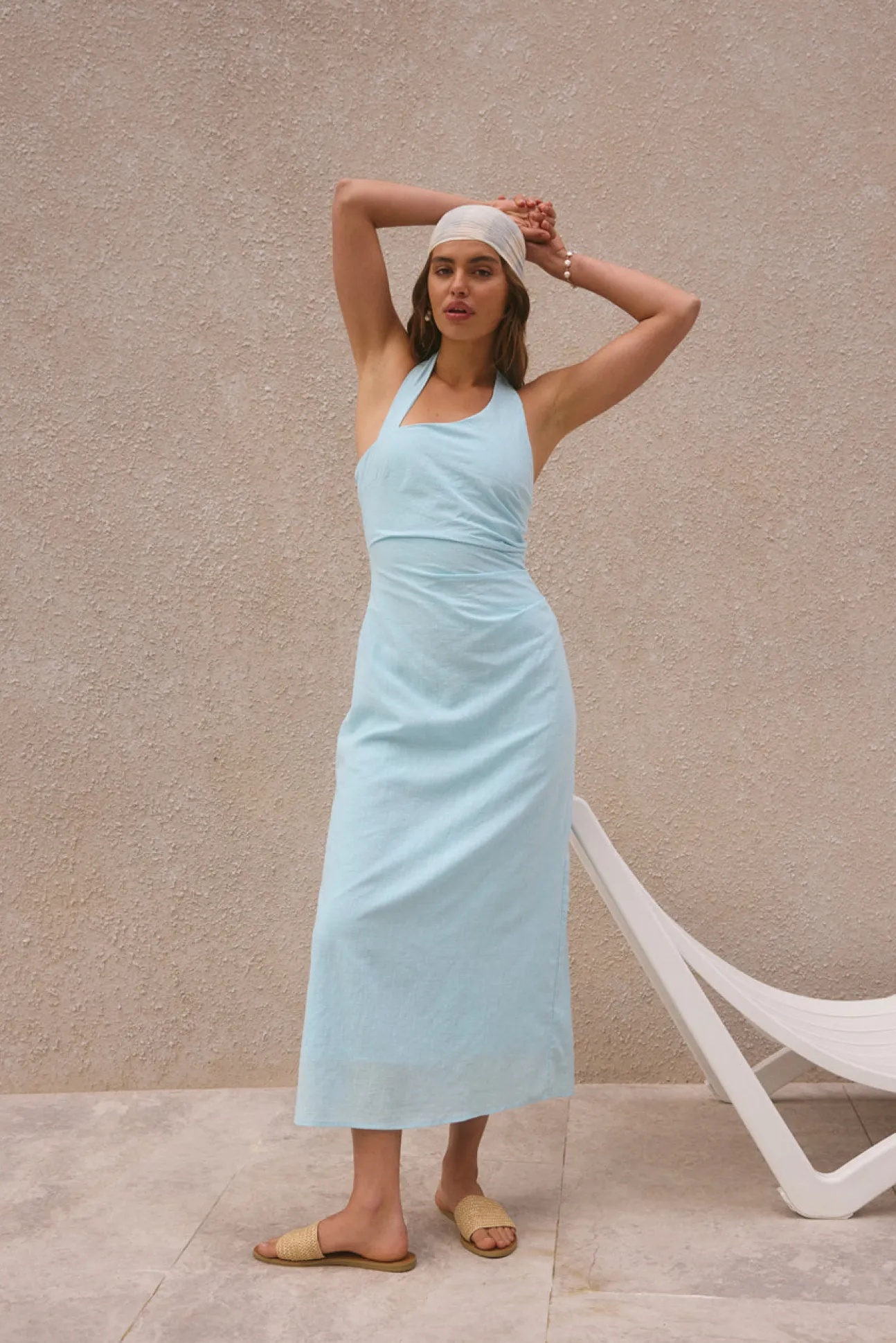 Free Spirited Halter Maxi Dress Blue