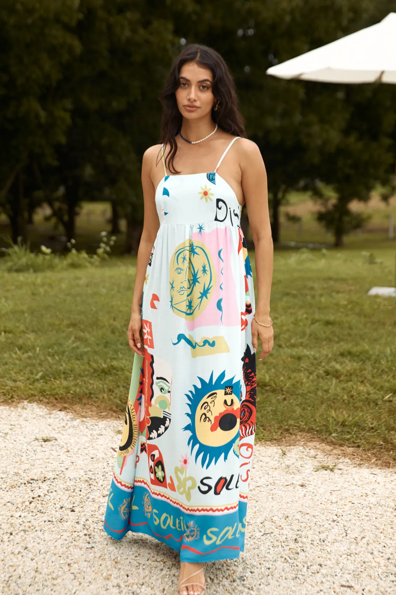 French Sunrise Maxi Dress Blue
