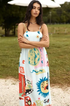 French Sunrise Maxi Dress Blue