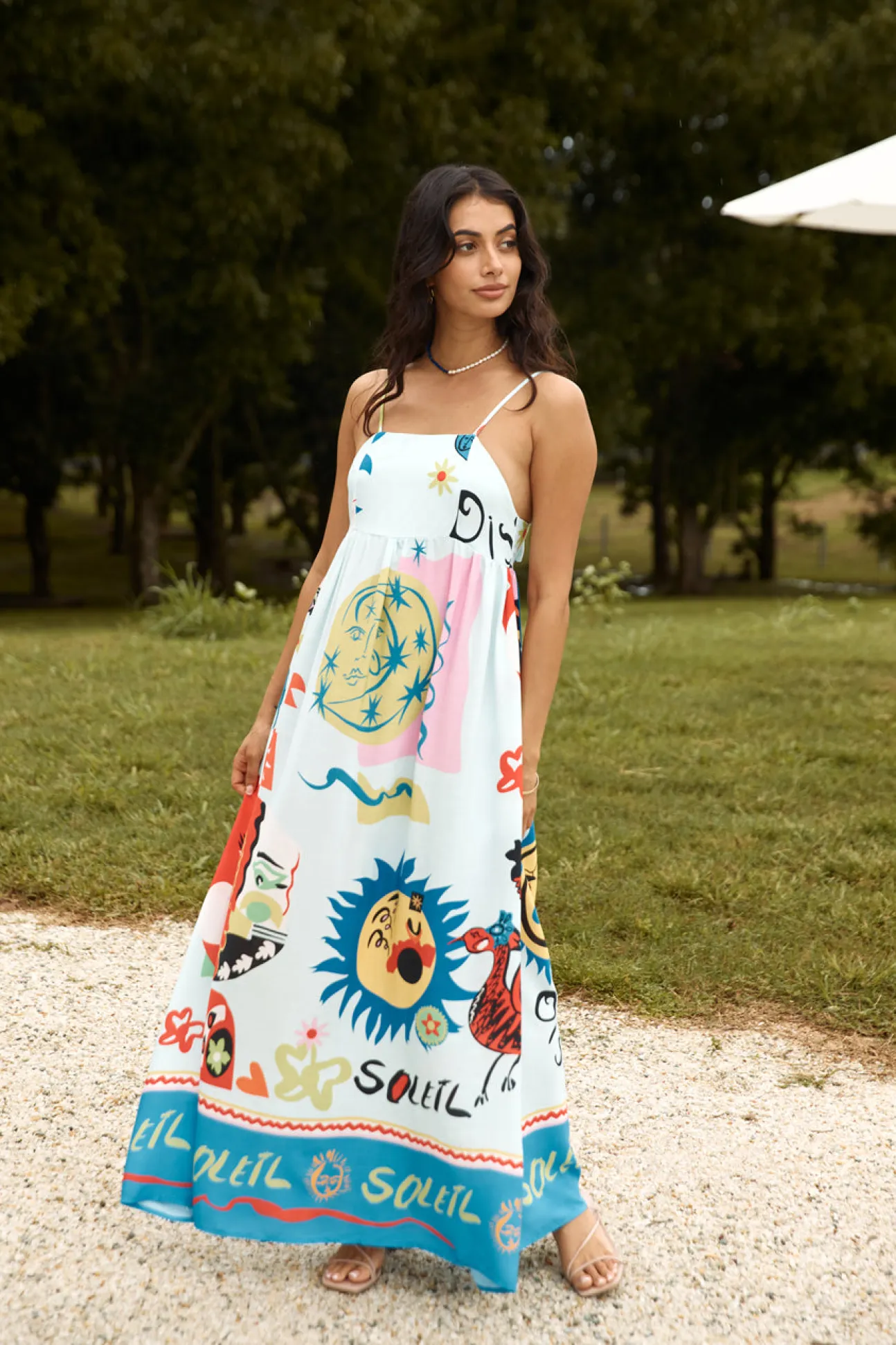 French Sunrise Maxi Dress Blue