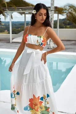 Garden Bed Maxi Skirt White