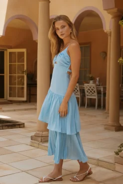 Garden Fairy Midi Dress Blue