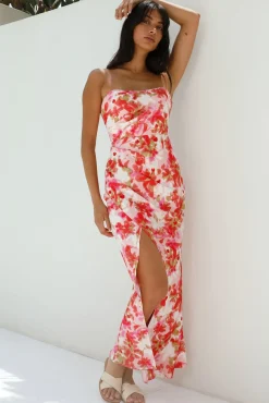 Gardenia Strapless Maxi Dress Red