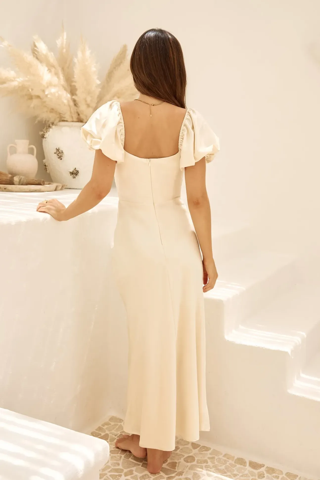 Gilded Daydreams Satin Maxi Dress Yellow
