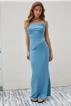 Girls Night Asymmetrical Tank Top Blue