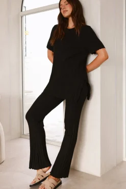 Giselle Knit Pants Black
