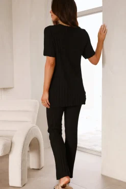 Giselle Knit Pants Black