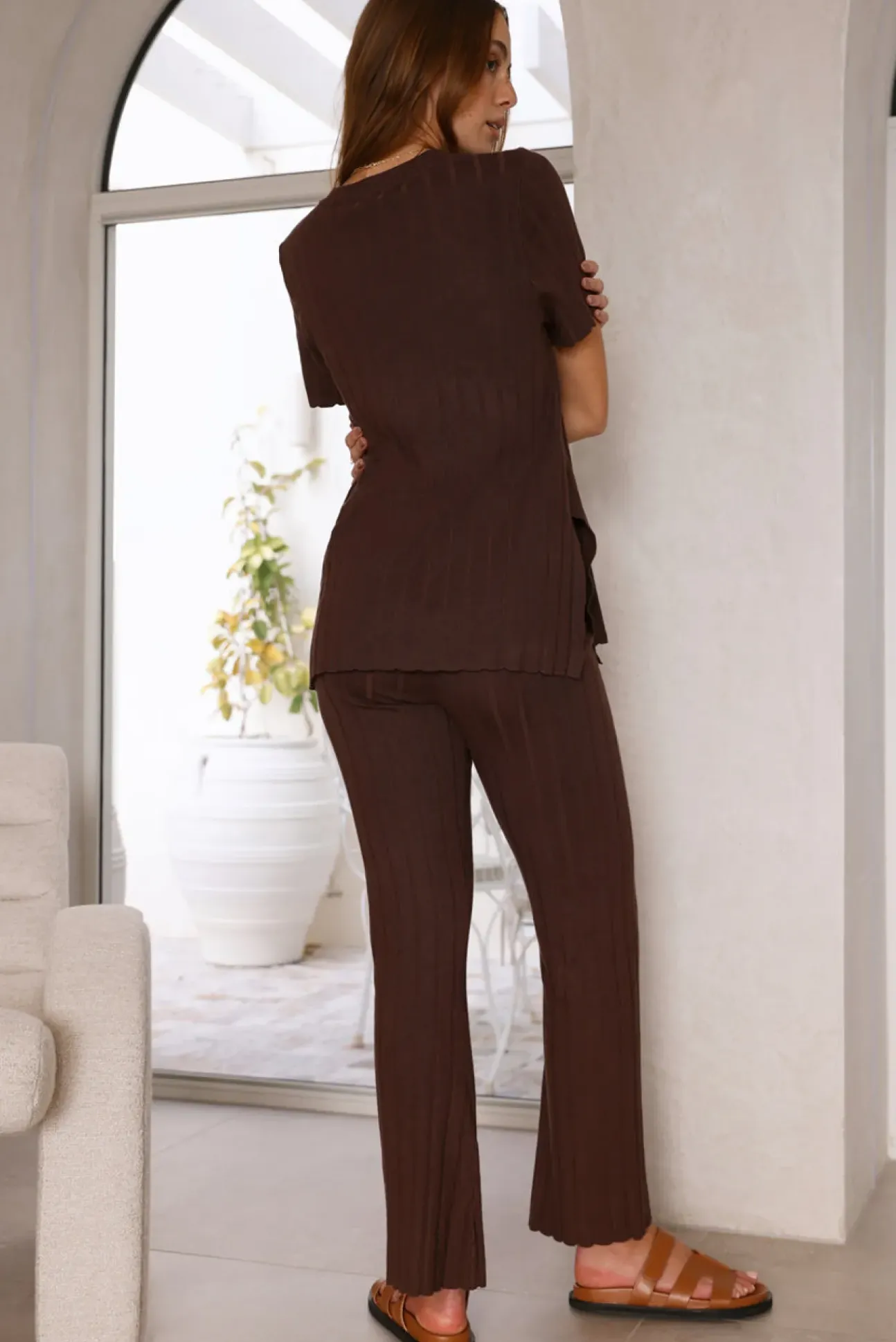 Giselle Knit Pants Brown
