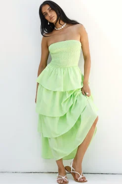 Glass Slipper Strapless Maxi Dress Green