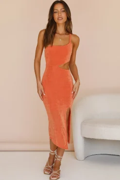 Glassy Sky Midi Dress Orange
