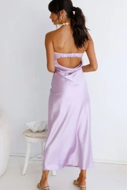 Gleam In Gold Maxi Dress Purple
