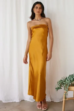 Gleam In Gold Maxi Dress Yellow