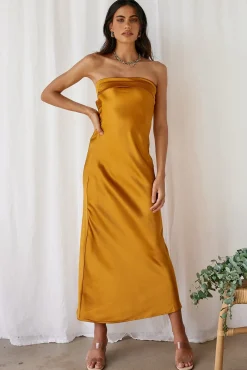 Gleam In Gold Maxi Dress Yellow