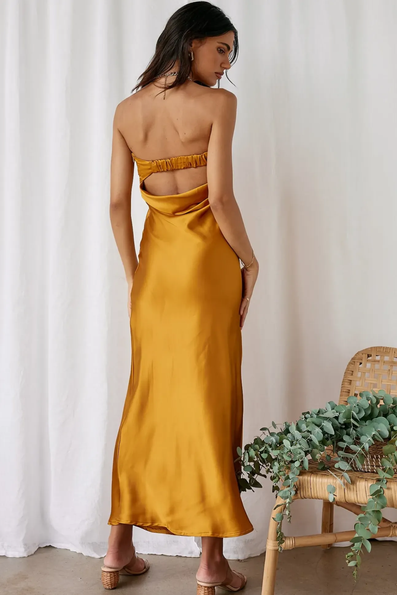 Gleam In Gold Maxi Dress Yellow