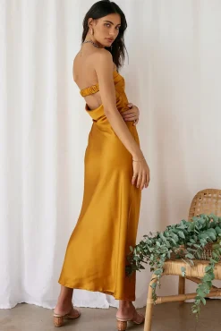 Gleam In Gold Maxi Dress Yellow