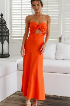 Glowing And Going Maxi Dress Orange