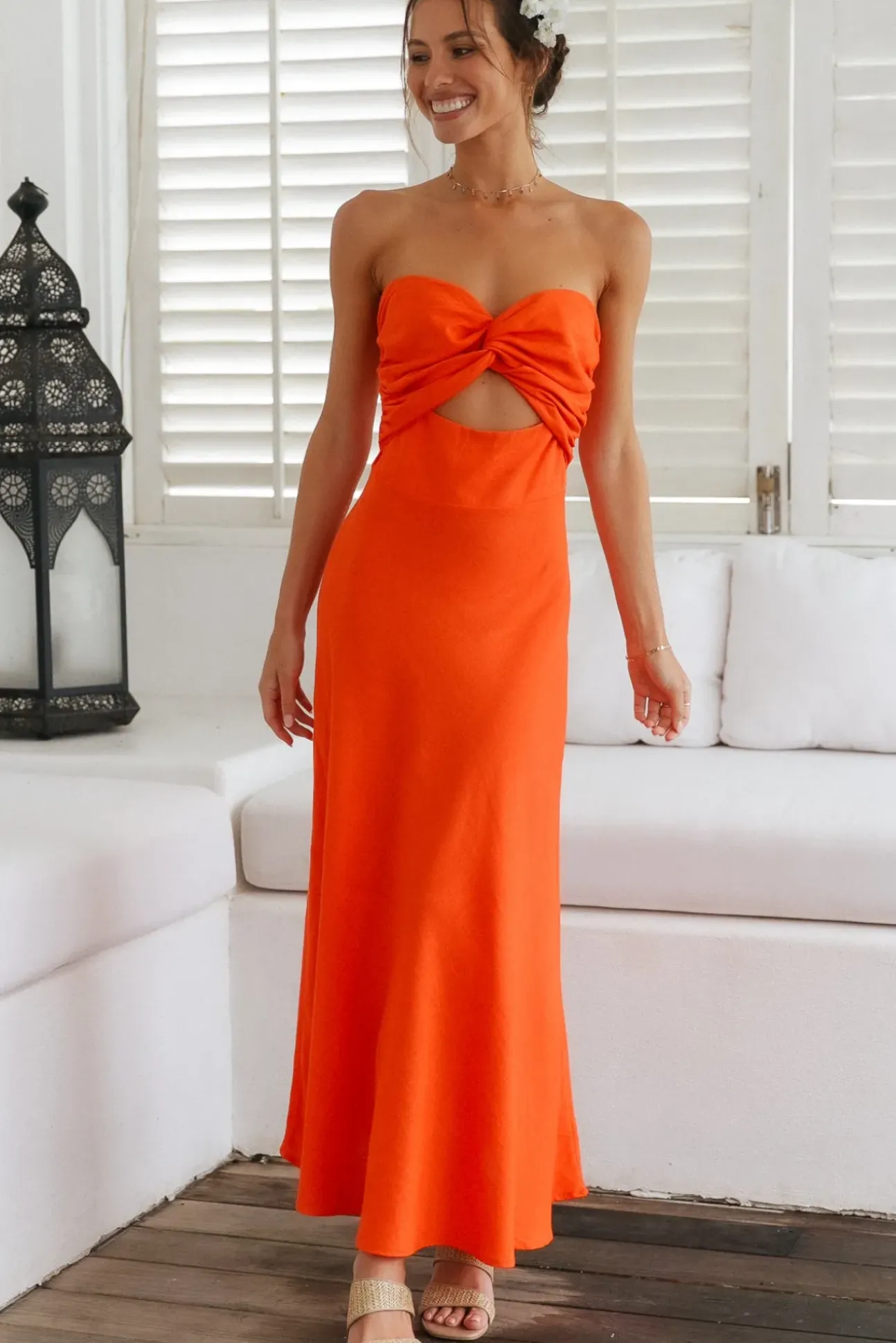 Glowing And Going Maxi Dress Orange
