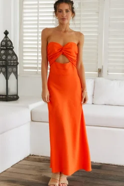 Glowing And Going Maxi Dress Orange