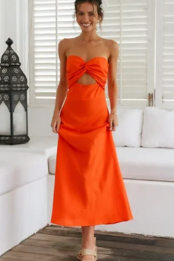 Glowing And Going Maxi Dress Orange