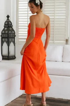 Glowing And Going Maxi Dress Orange