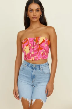 Glowing Sun Crop Top Pink