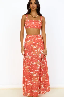 Golden Sunset Maxi Skirt Orange