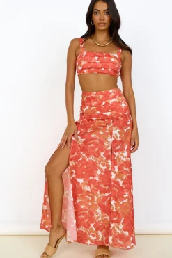Golden Sunset Maxi Skirt Orange